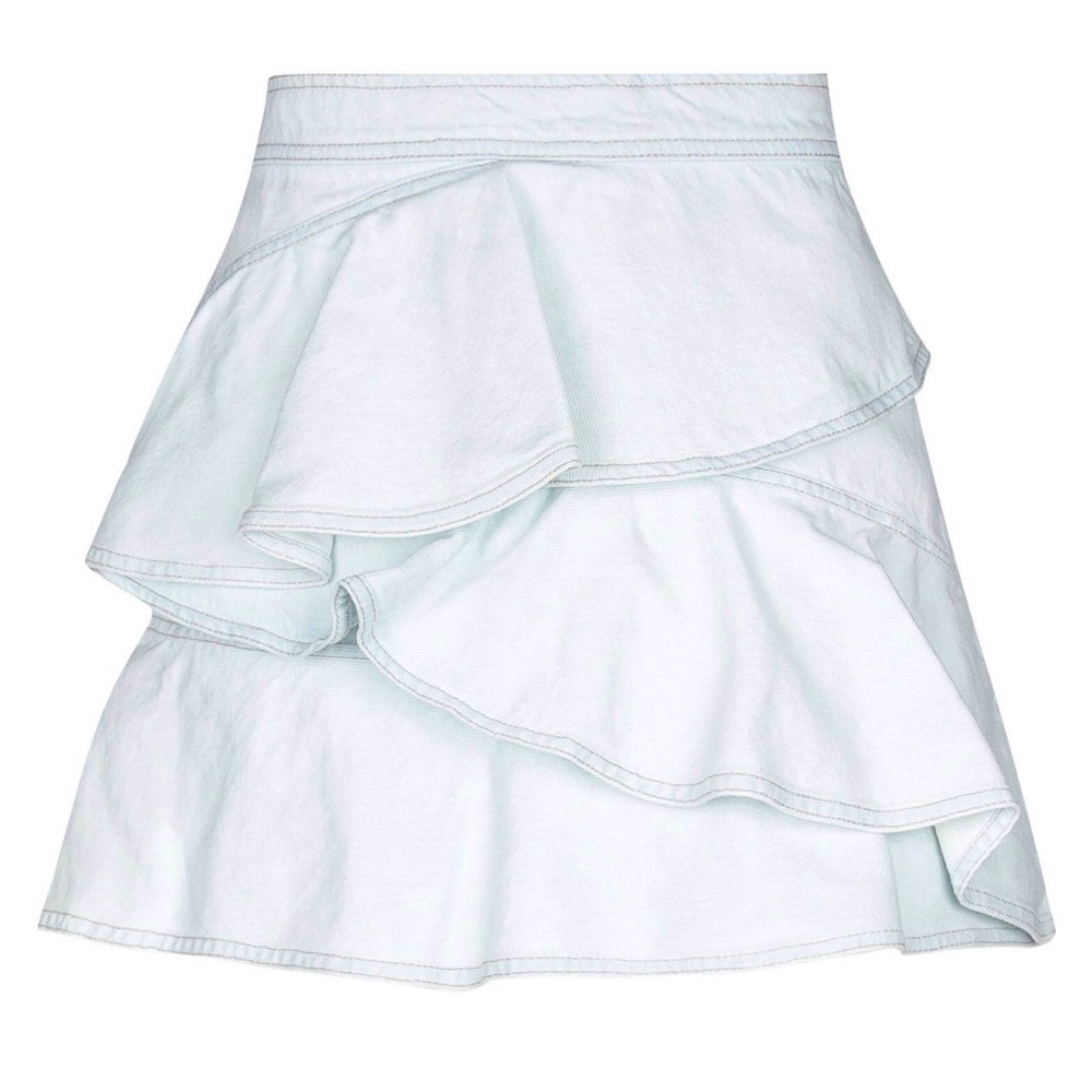 Chic Asymmetrical White Ruffle Skirt